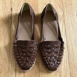 Nisolo brown leather huarache sandals flats